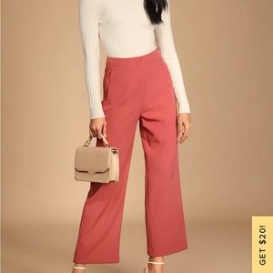 Bold and Classy Mauve Pink High-Waisted Wide Leg Trouser Pants- Lulus